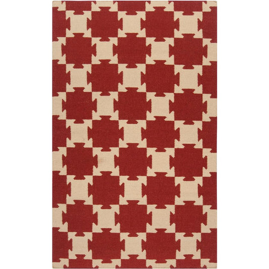Rhenoy Modern Dark Red Area Rug