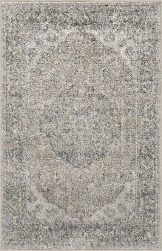 Edmonson Traditional Olive/Dark Blue Washable Area Rug