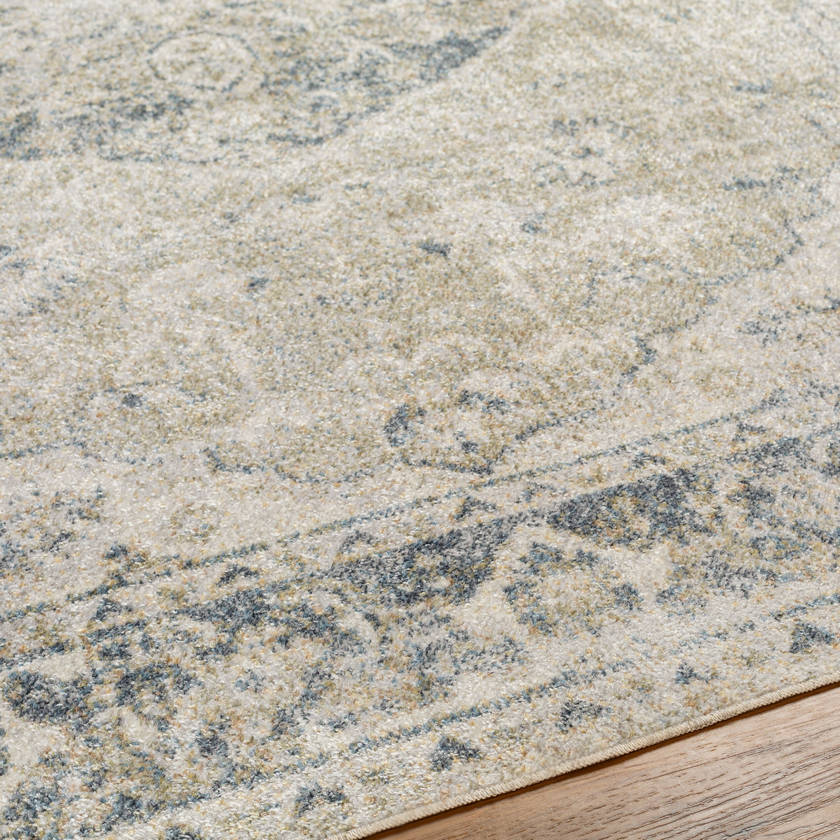 Edmonson Traditional Olive/Dark Blue Washable Area Rug