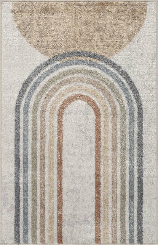 Eliot Modern Beige Washable Area Rug