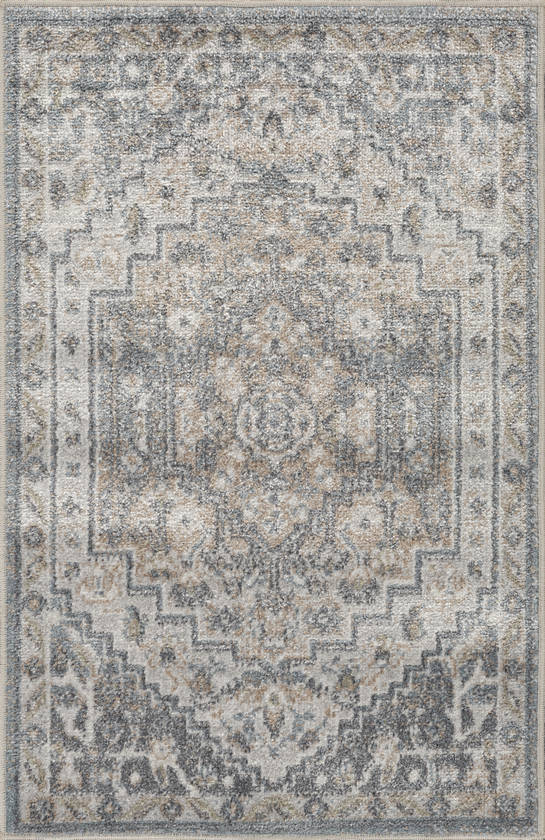 Emmett Traditional Navy Blue Washable Area Rug