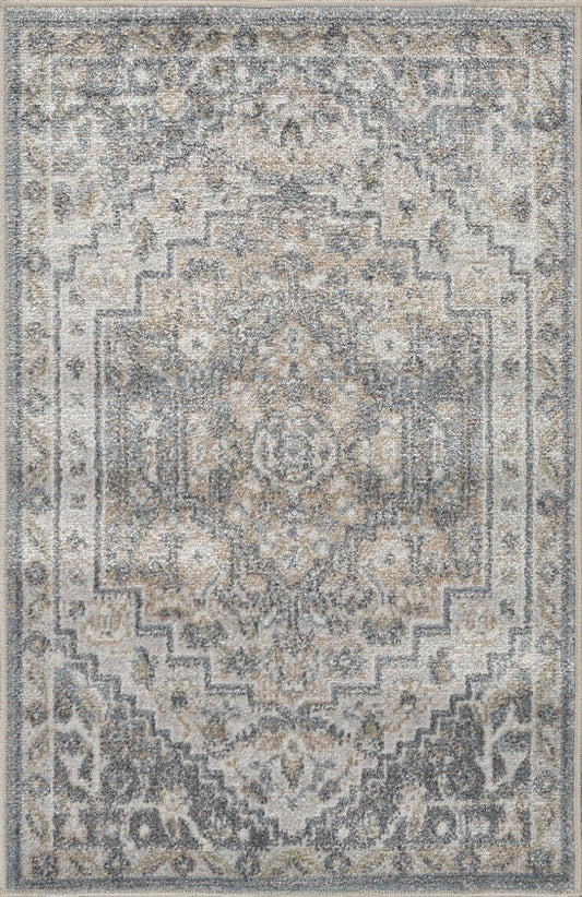 Emmett Traditional Navy Blue Washable Area Rug