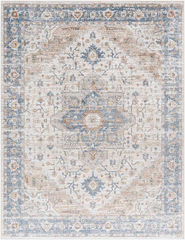 Estill Traditional Beige Washable Area Rug
