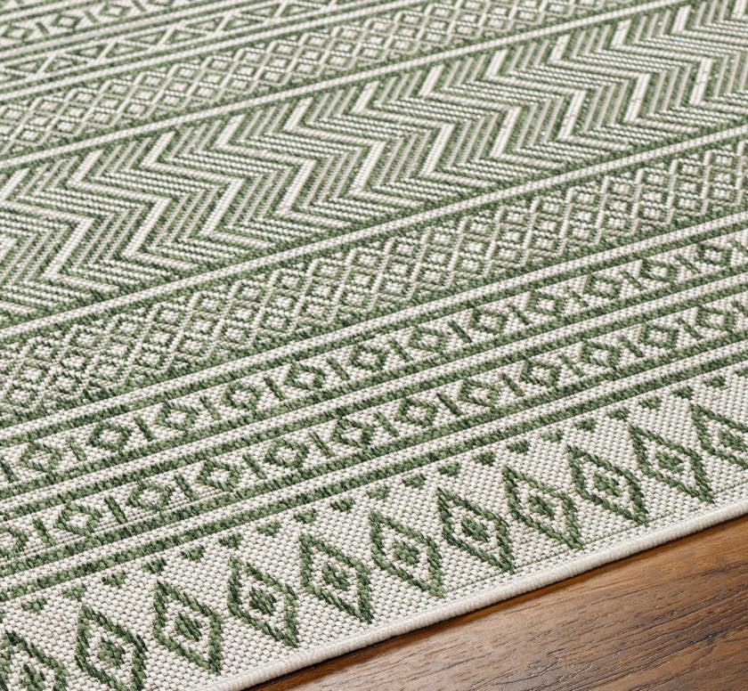 Antibes Global Olive Green/Beige Area Rug