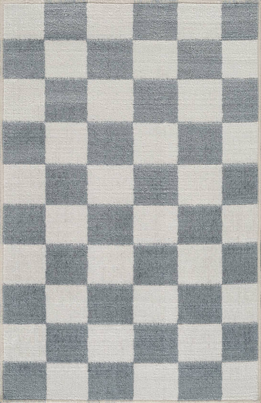 Shaquina Modern Pale Blue Washable Area Rug
