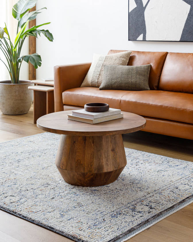 Darnetta Traditional Denim/Beige Area Rug