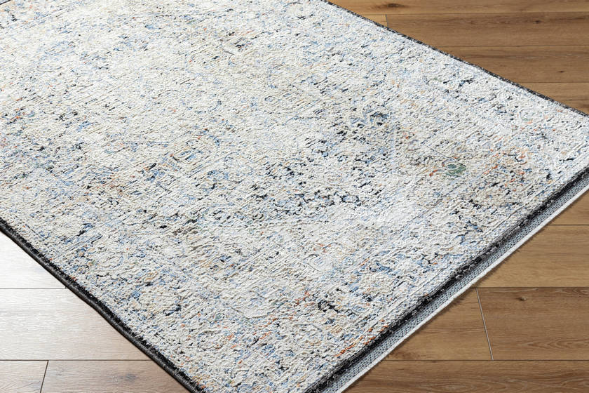 Darnetta Traditional Denim/Beige Area Rug