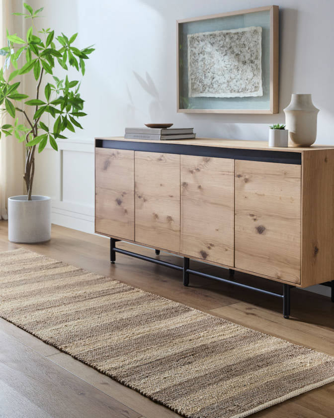 Larraine Modern Light Beige/Medium Brown Area Rug