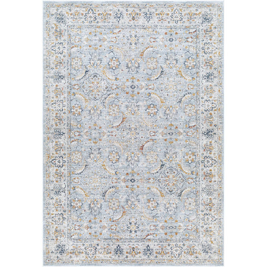 Stepfon Traditional Ice Blue Area Rug