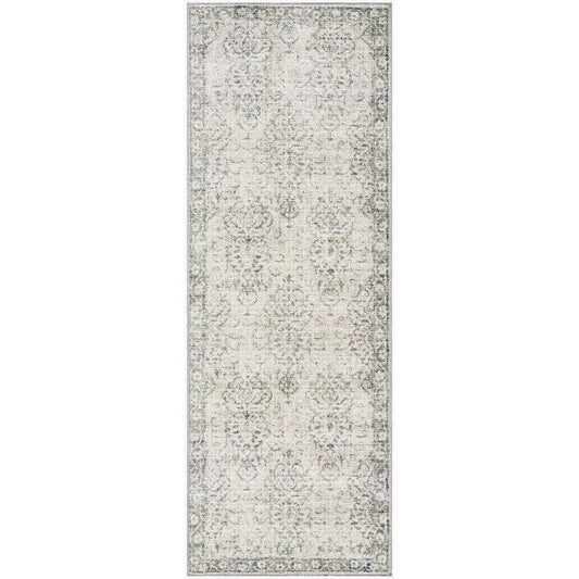 Andera Traditional Dark Moss Washable Area Rug