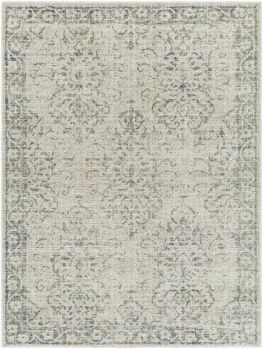 Andera Traditional Dark Moss Washable Area Rug