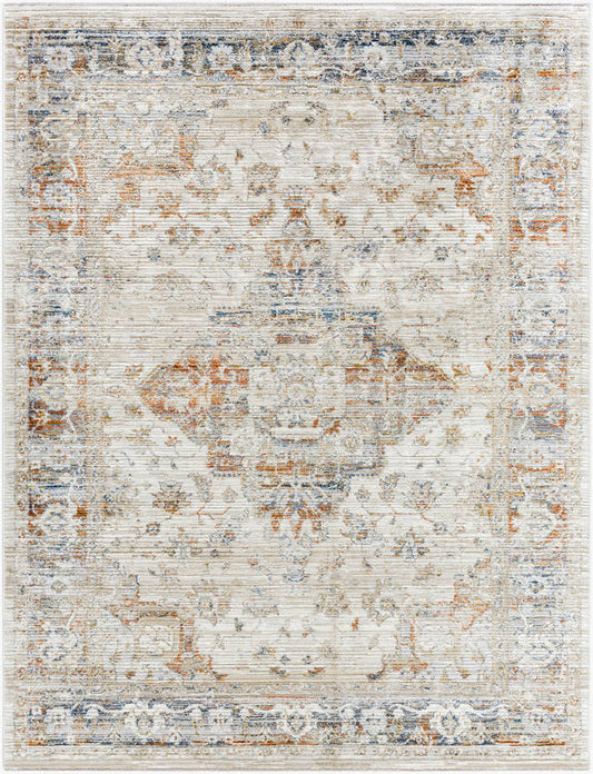 Madai Traditional Cream/Burnt Orange Area Rug