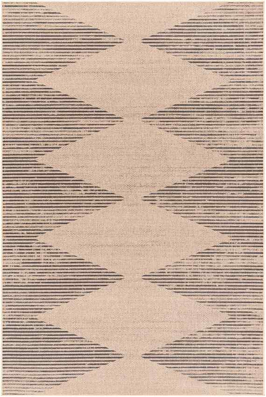 Kristianne Global Tan/Dark Gray Washable Area Rug