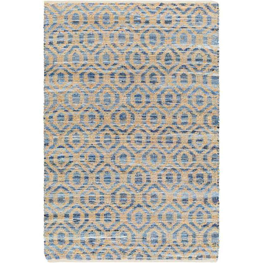Diandria Modern Tan/Dark Blue Area Rug