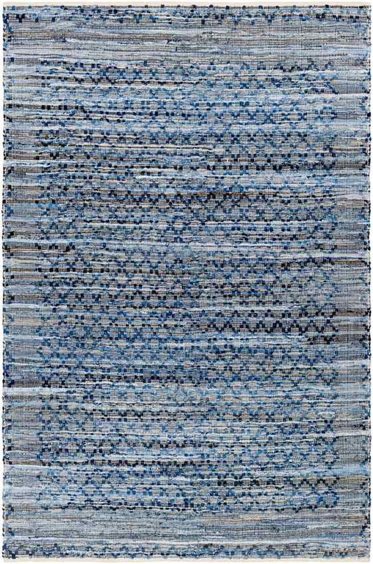 Lei Modern Dark Blue/Light Blue Area Rug