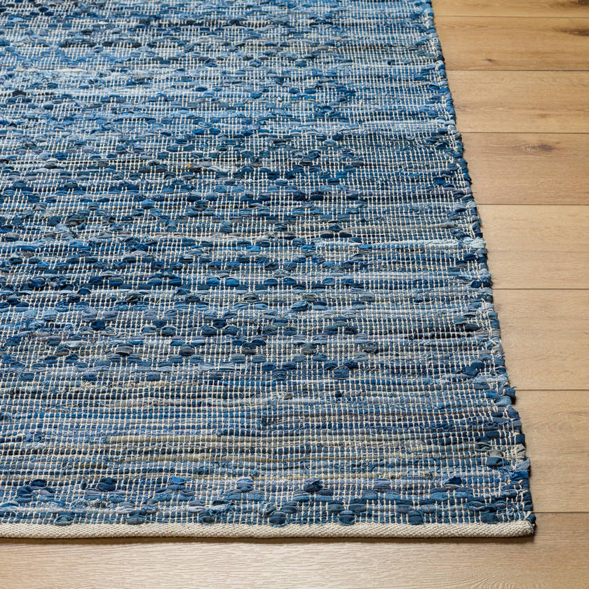 Lei Modern Dark Blue/Light Blue Area Rug