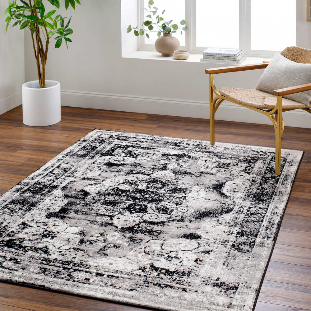 Hubert Traditional Black Area Rug