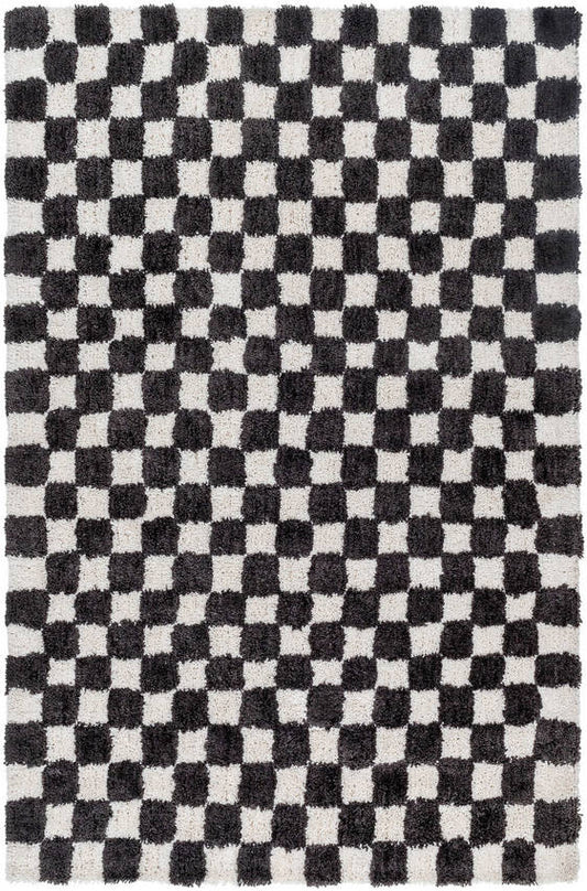 Donnisha Modern Light Silver/Black Area Rug