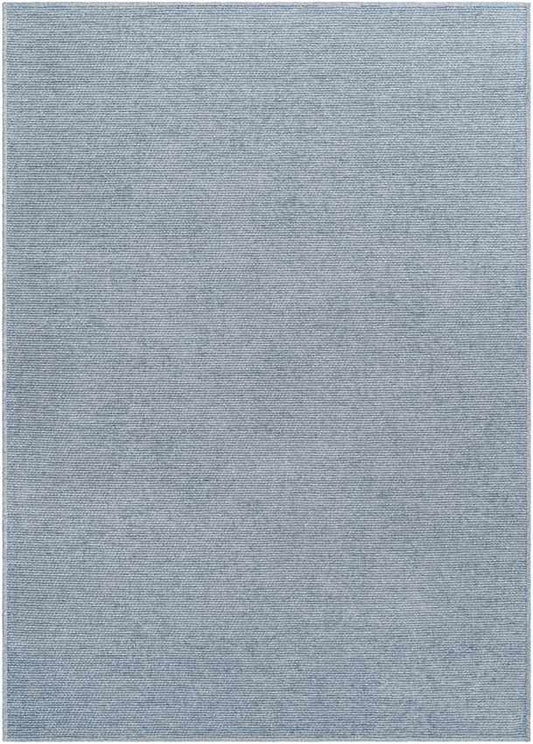 Tobey Solid and Border Light Gray Washable Area Rug