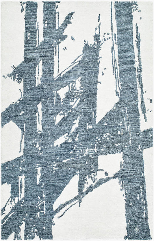 Mrk Modern Slate Blue Area Rug