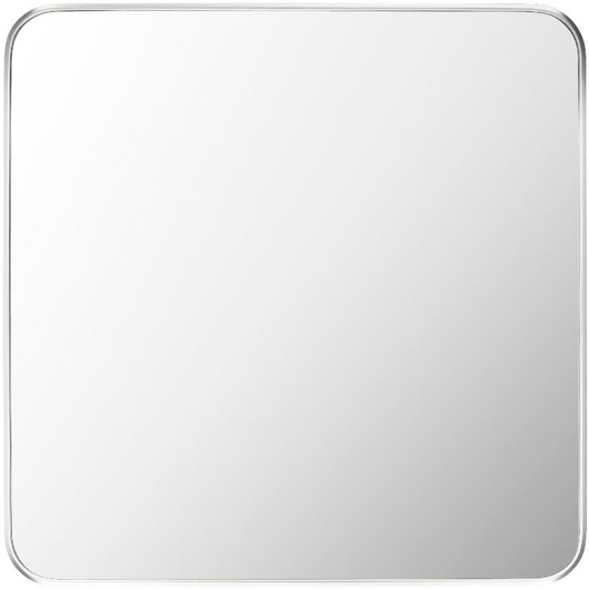 Louvenia Modern Metallic Silver Wall Mirror