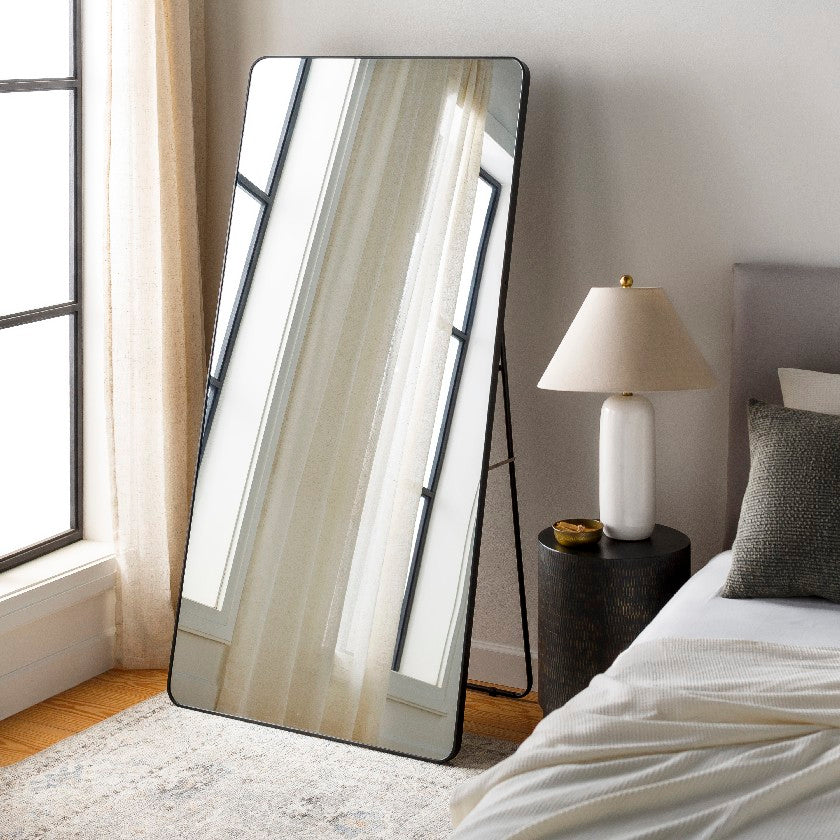Jackline Modern Metallic Silver Wall Mirror