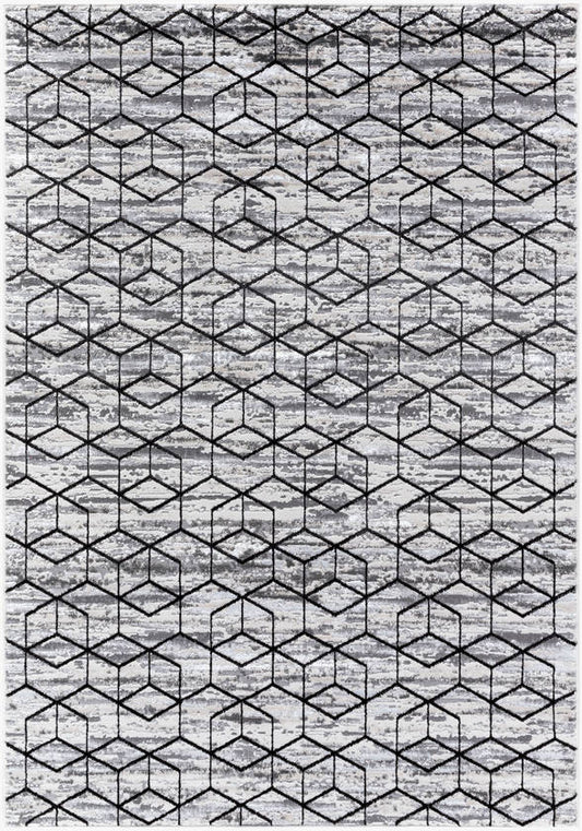 Carlton Modern Black/Light Beige Area Rug