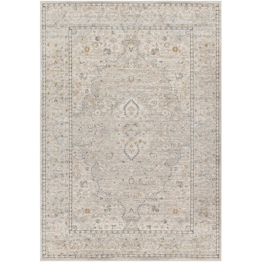 Kelon Traditional Light Beige/Charcoal Area Rug