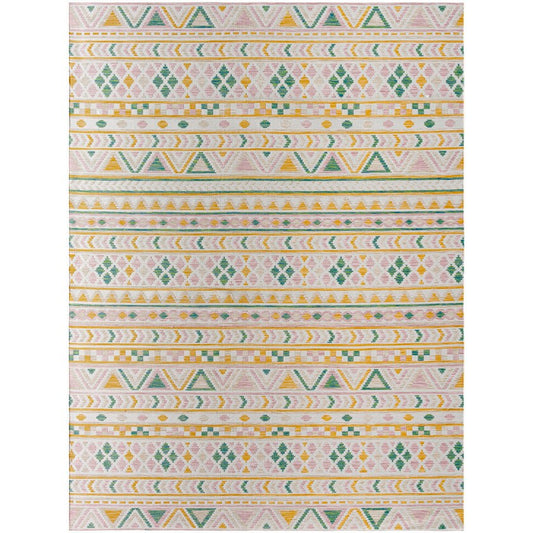 Latroy Bohemian Blush/Green Area Rug