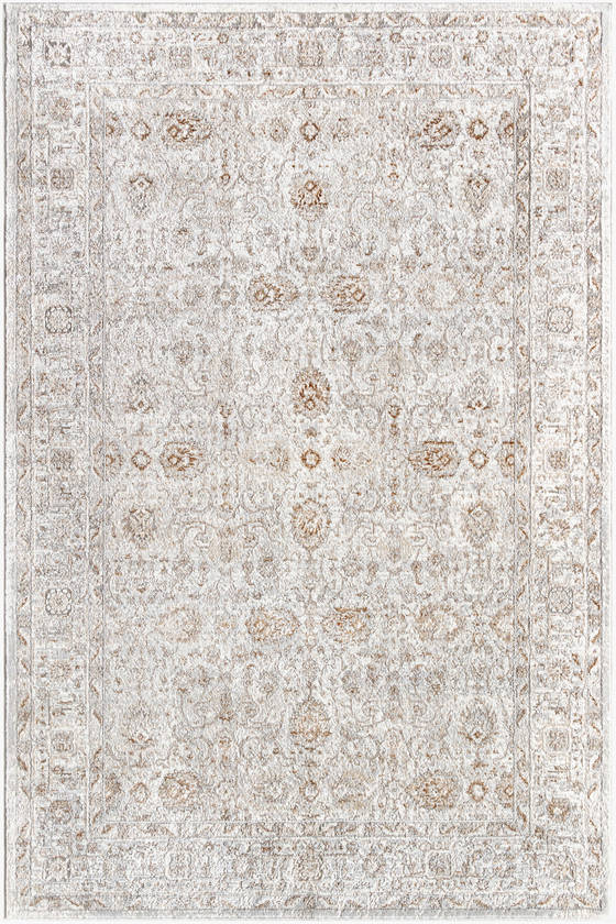 Karlton Traditional Light Gray/Dark Brown Area Rug
