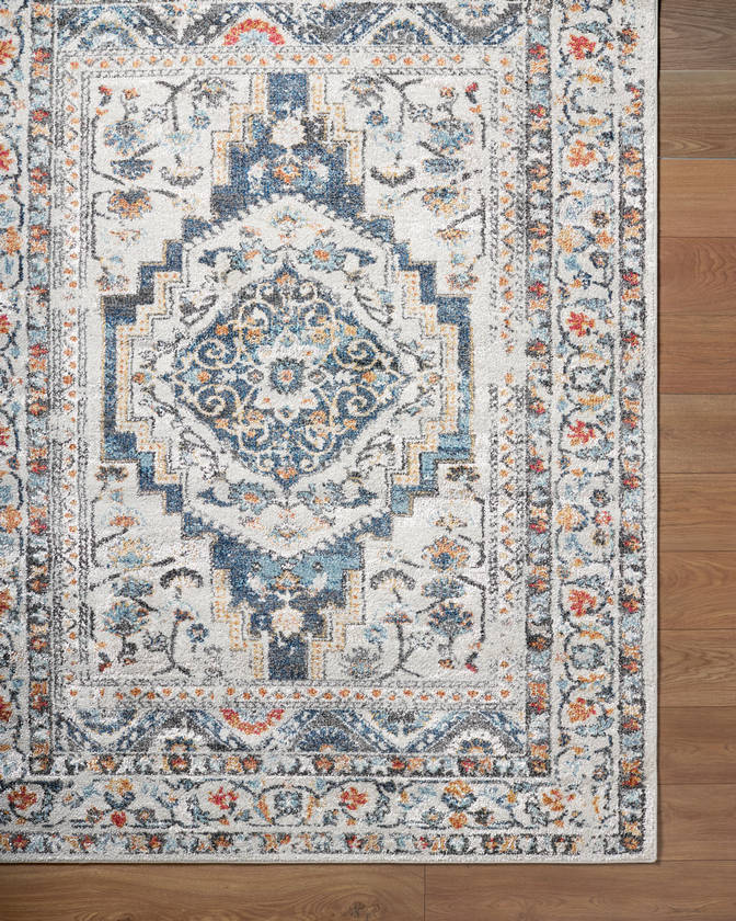 Elimelech Traditional Light Silver Area Rug