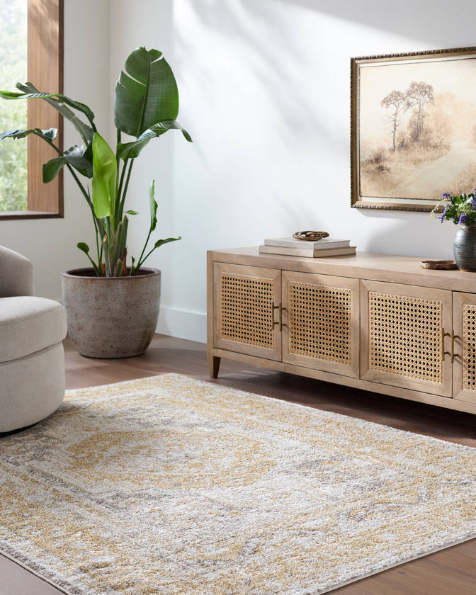 Elimelech Traditional Light Brown Area Rug