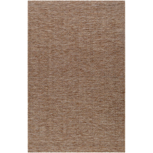 Benjaman Bohemian Dark Brown Area Rug