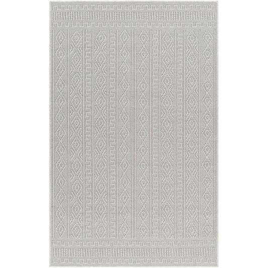 Benjaman Bohemian Light Gray Area Rug