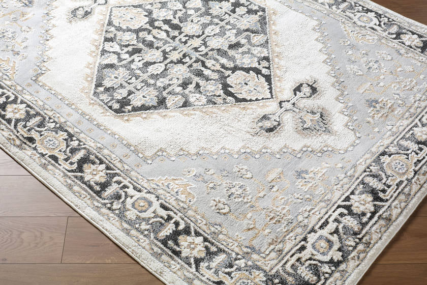 Daylan Traditional Black Area Rug