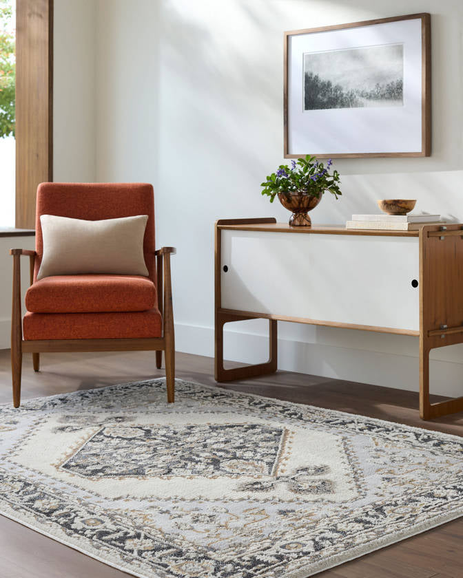 Daylan Traditional Black Area Rug