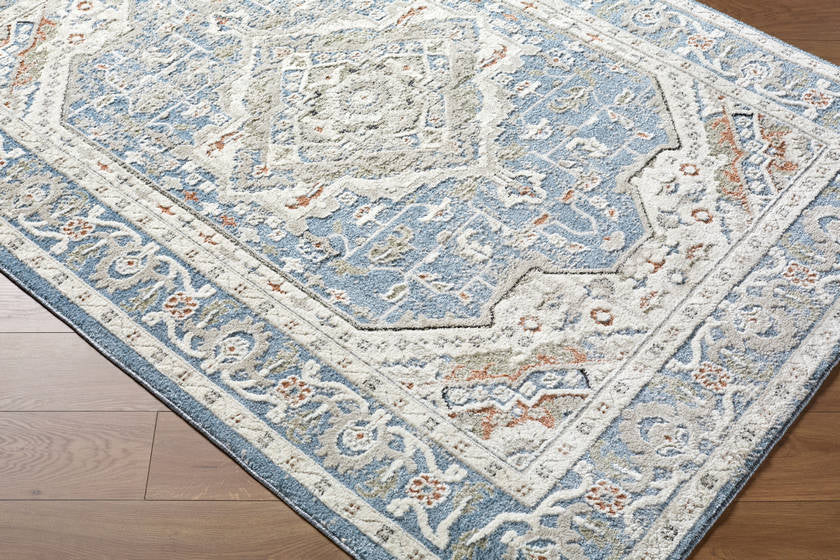 Tierney Traditional Denim Area Rug