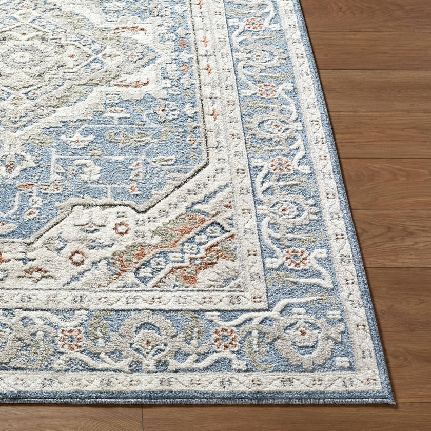 Tierney Traditional Denim Area Rug
