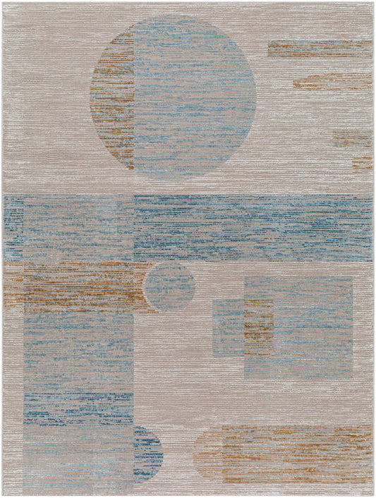 Sumer Modern Tan/Blue Area Rug