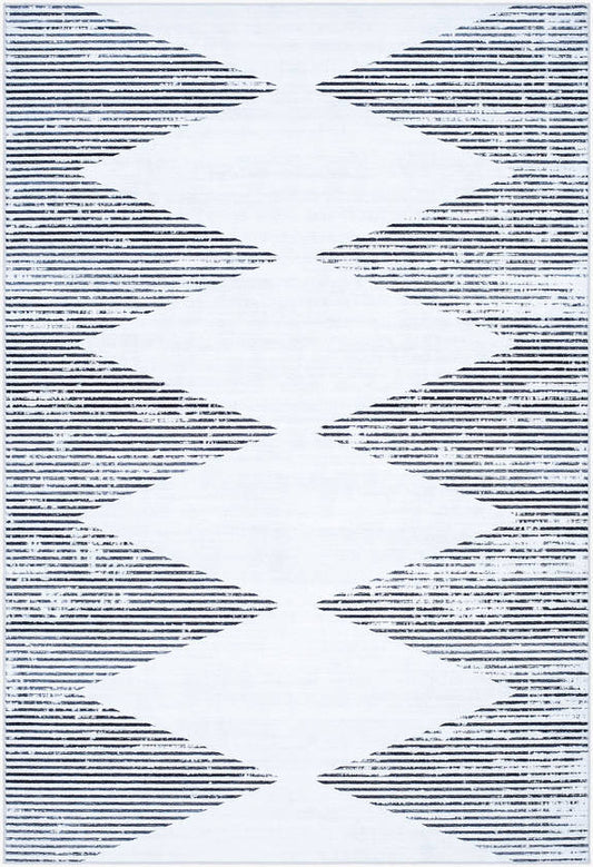 Eulanda Modern Ivory Washable Area Rug