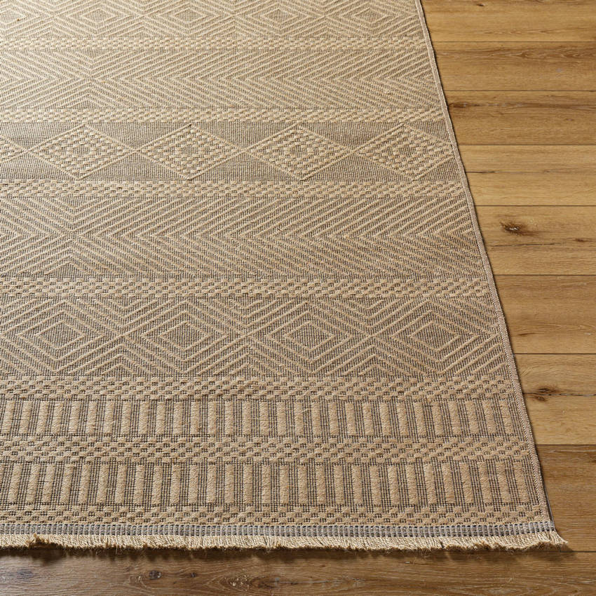 Aarion Cottage Tan Washable Area Rug