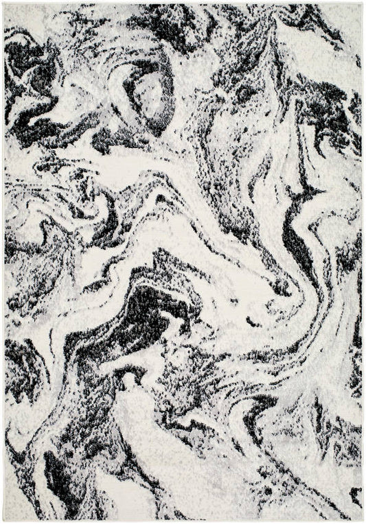 Abran Modern Black Area Rug