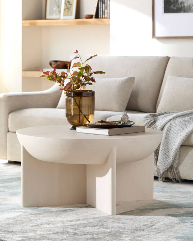 Zaynab Ivory/Brown Coffee Table