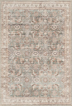Bradly Traditional Dark Green Washable Area Rug