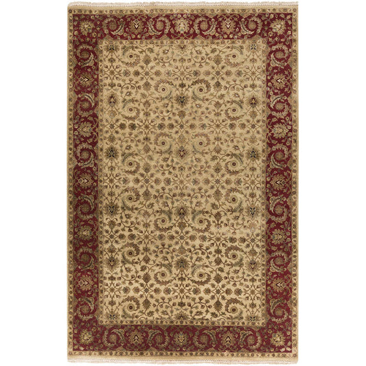 Serra Modern Tan/Brick Red Area Rug