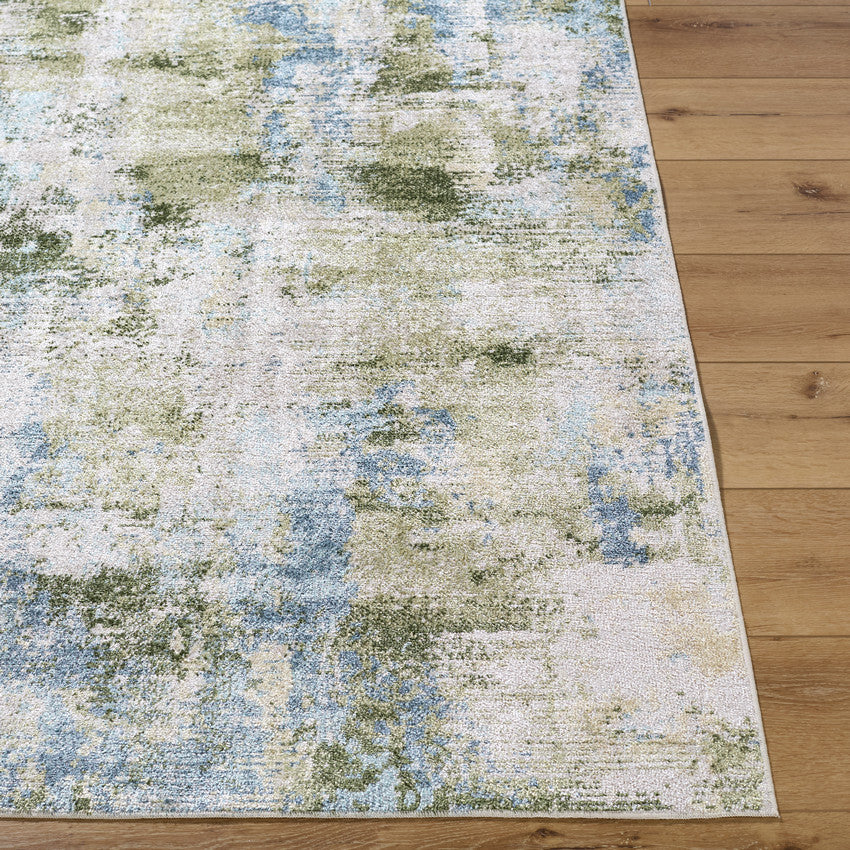 Kamron Modern Sage Green Washable Area Rug