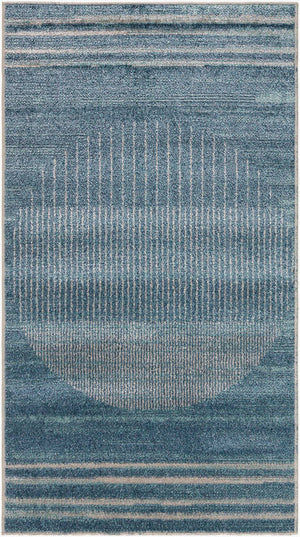 Elk Falls Modern Slate Blue Washable Area Rug