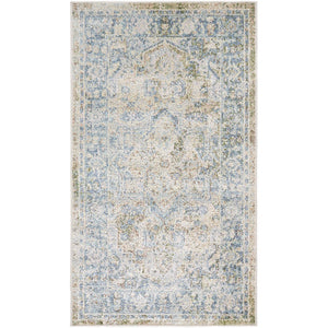 Elkhorn Traditional Silver Washable Area Rug