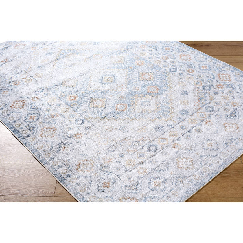 Stephen Traditional Slate Washable Area Rug