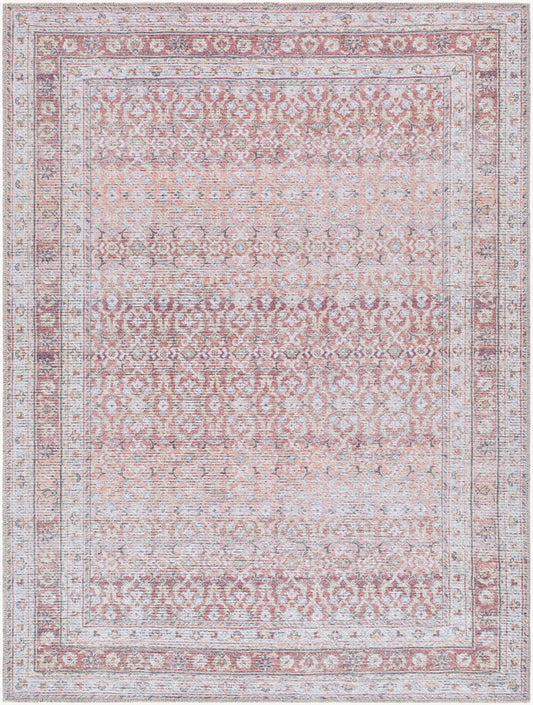 Zehra Traditional Brown Washable Area Rug
